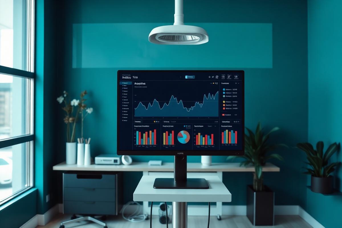 Dashboard showing marketing performance metrics for a clinic